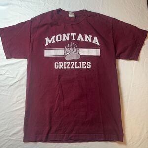 Montana Grizzlies Logo Red Cotton T-shirt Mens Medium CI Sport College Football
